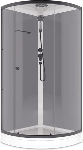 Душевая кабина Domani-Spa Simple 99 90x90 DS01Sm99LGrCl00.Gt-V1.2-Black (серый/прозрачное стекло)