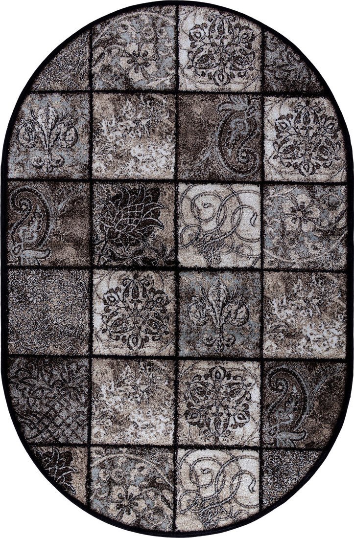 Ковер для жилой комнаты Merinos Valencia Deluxe d328-OVAL-BROWN (1.5x2.3)