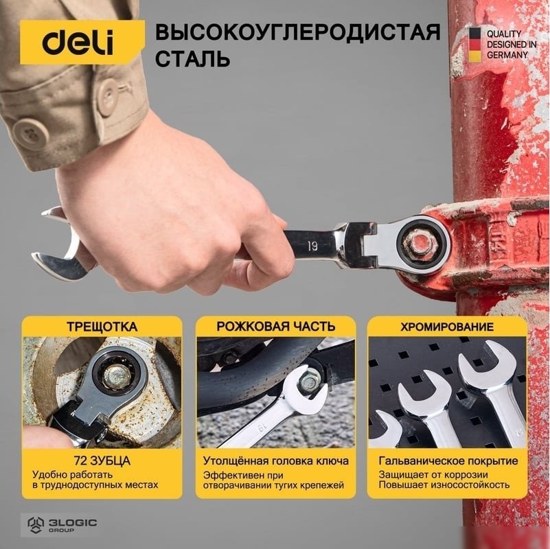 Набор ключей Deli DL140208T (8 предметов)