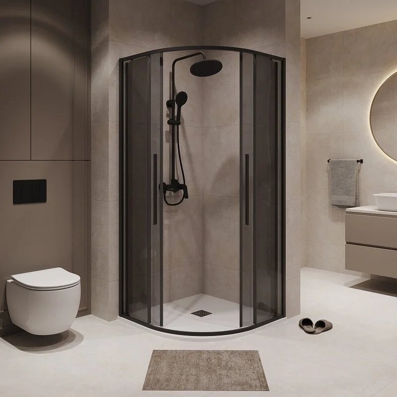 Душевой уголок Niagara NG-2827-34BLACK 100x100x195 (черный матовый/тонированное стекло)