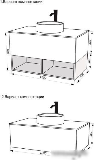 ЗОВ Тумба под умывальник Кито 120 K120LW0MWMC (белый матовый)