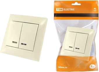 Выключатель TDM Electric Лама SQ1815-0105 (слоновая кость)
