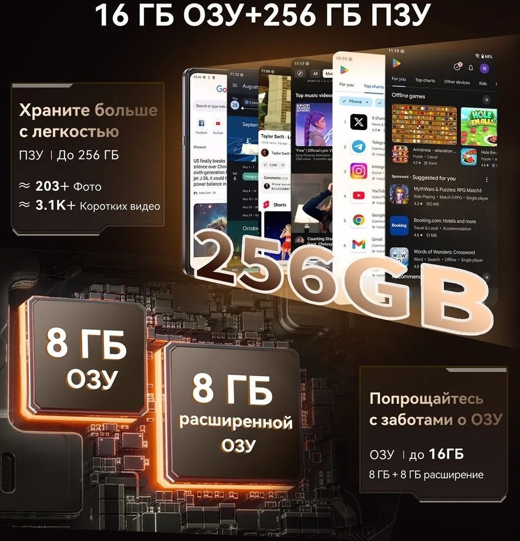 Телефон Cubot X100 8GB/256GB (черный)