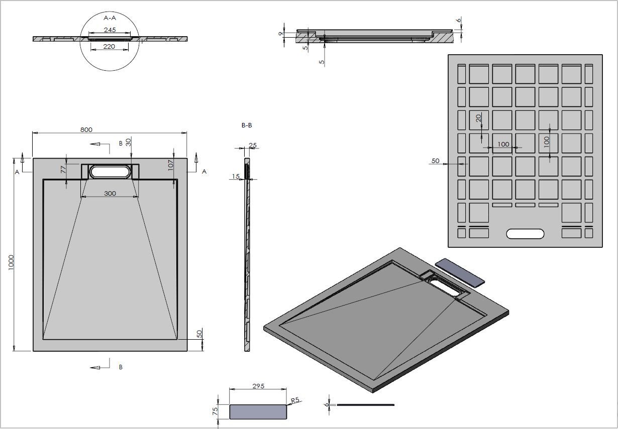 Душевой поддон Vincea VST-4SRL8010W 100x80