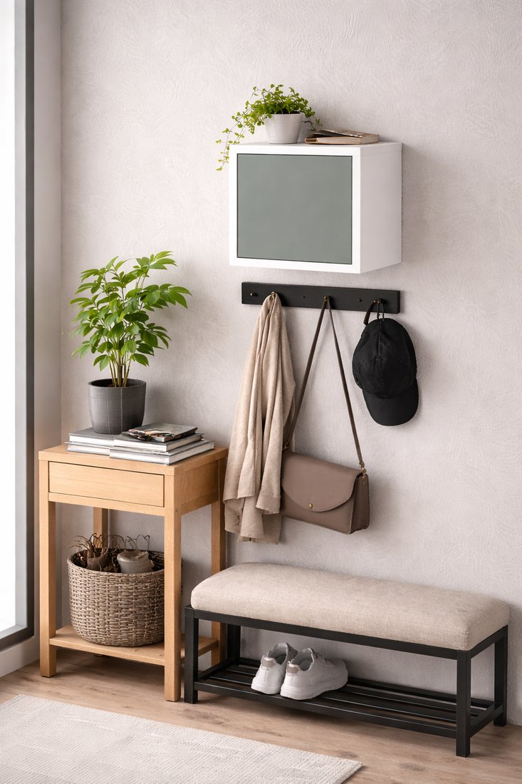 Полка ML Smart Group Соколянка 35x25x35 (фарфор белый/зеленый эвкалипт)