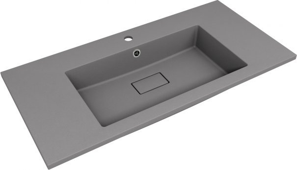 Умывальник Symbolite Line 100x48 (кварц, серый шелк)