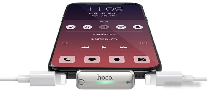 Адаптер Hoco LS27 Lightning (серебристый)