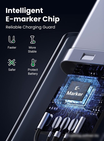 Кабель Ugreen US535 15311 USB Type-C - USB Type-C (1 м, черный)