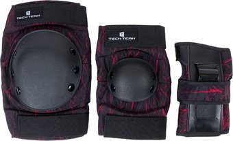 Комплект защиты Tech Team Safe fit adult 4.0 NN013990 (L, черный/красный)