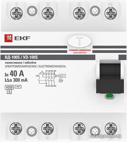 Устройство защитного отключения EKF PROxima elcb-4-40-300S-em-pro