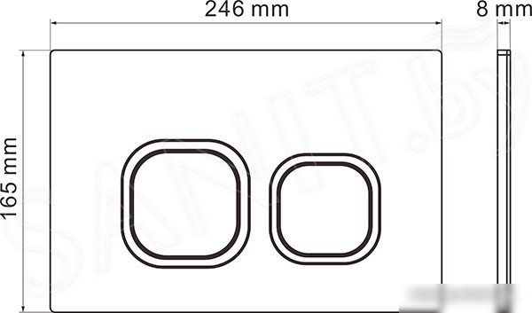 Унитаз подвесной Roxen Simple Compact в комплекте с инсталляцией StounFix Slim 6 в 1 966614 (кнопка: бежевый)