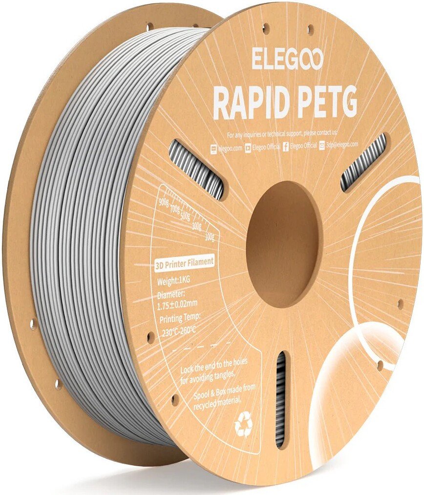 Филамент Elegoo Petg Rapid 50.203.0222 (1 кг, серый) Филамент Elegoo Petg Rapid 50.203.0222 (1 кг, серый)