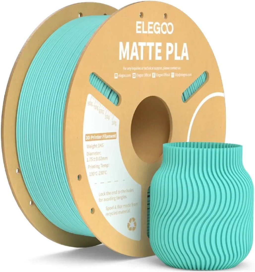 Филамент Elegoo PLA Matte (1.75 мм, 1 кг, бирюзово-зеленый) Филамент Elegoo PLA Matte (1.75 мм, 1 кг, бирюзово-зеленый)