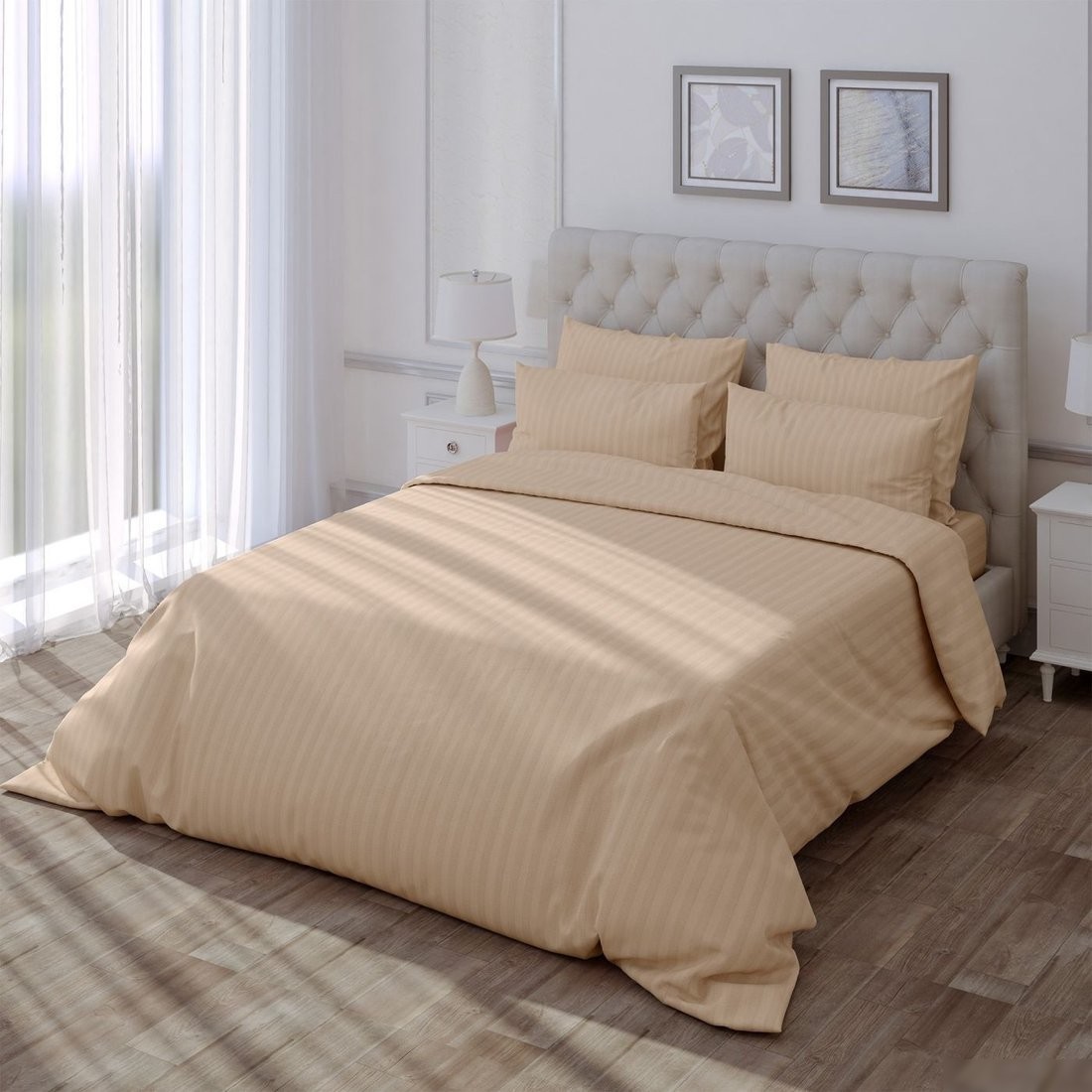 Постельное белье Verossa Stripe 2.0сп 747396 (Bronze, 70x70)