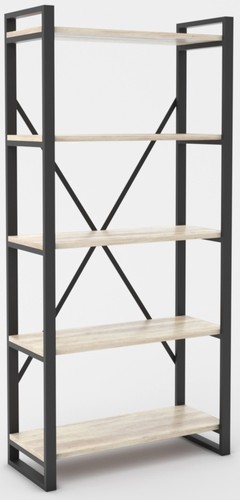 Стеллаж Hype Mebel Стандарт-2 50x170 (черный/древесина белая)