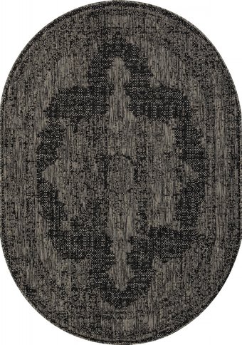 Циновка Merinos Kair S129-OVAL-BLACK-GRAY (1.2х1.7)