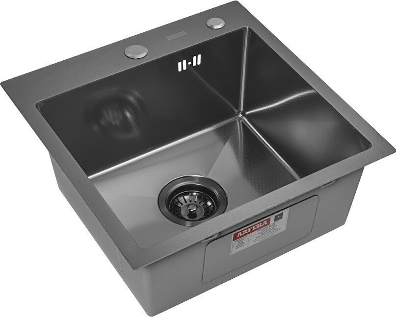 Кухонная мойка ARFEKA ECO AR 450*450 BLACK PVD NANO DECOR (настольная)
