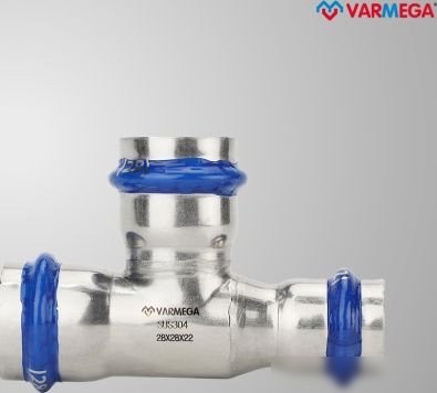 Фитинг Varmega Тройник раструбный Inox Press переходной 28x22x28 VM719282228