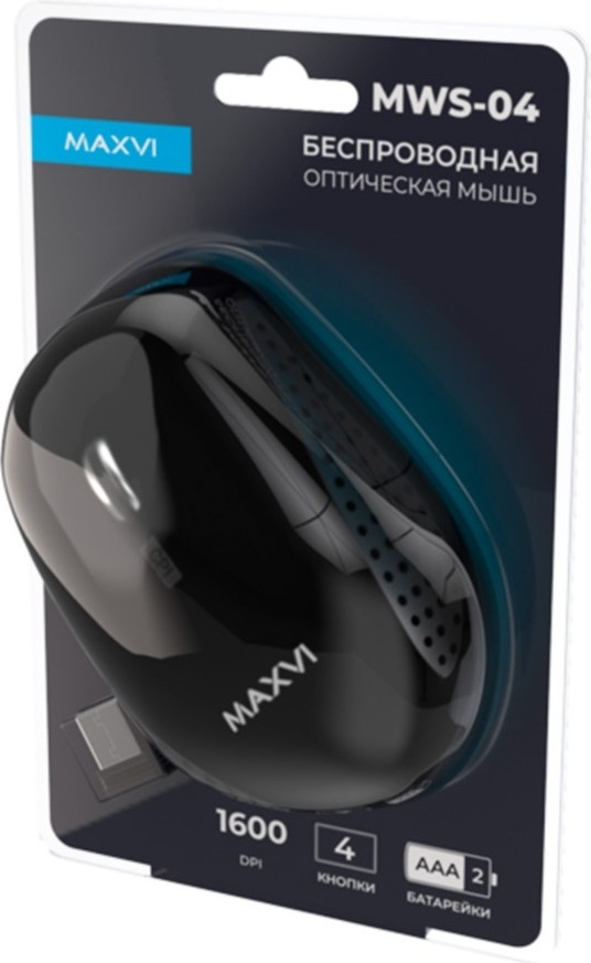 Мышь Maxvi MWS-04 (черный)