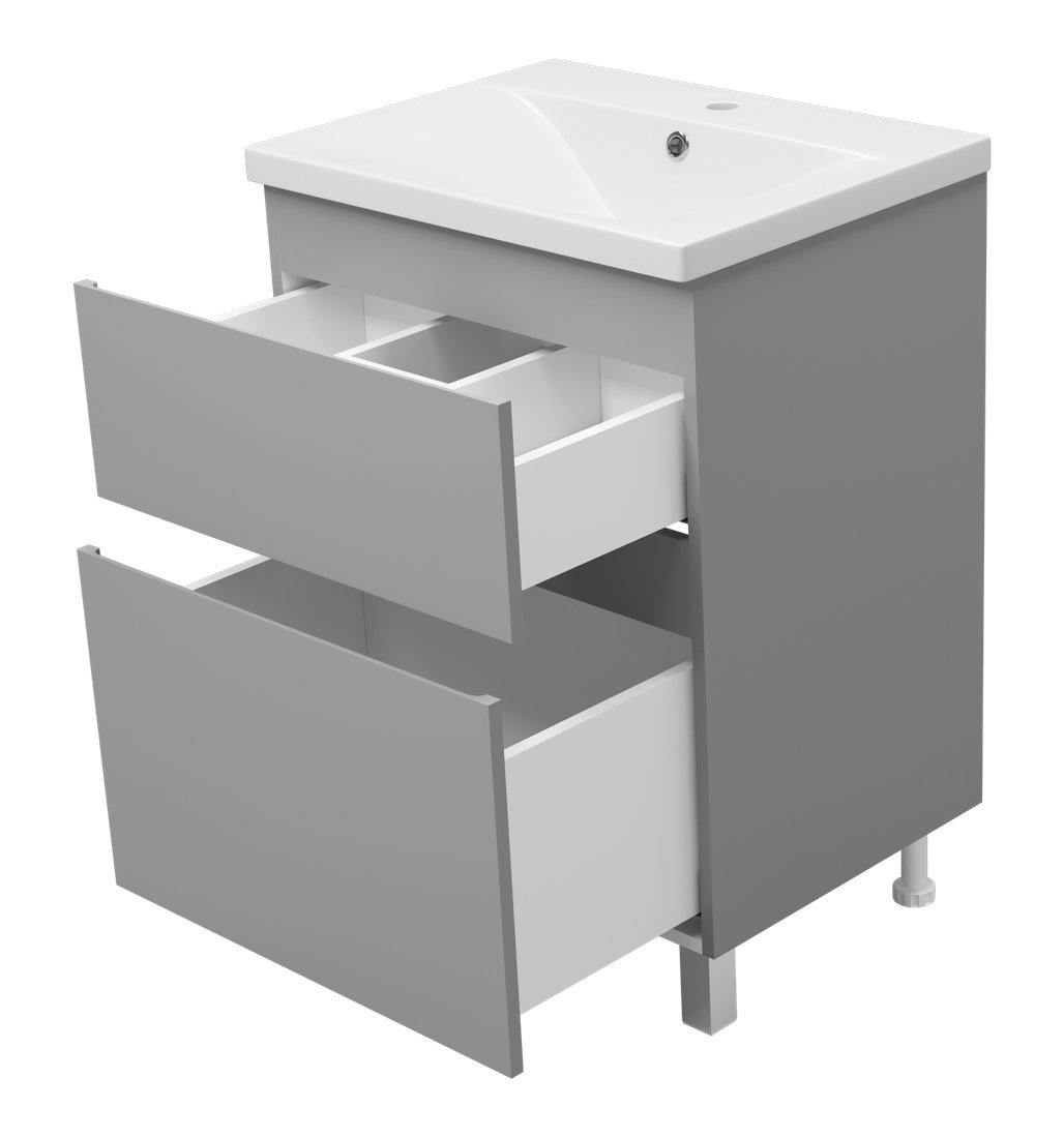 Misty Тумба с умывальником Лаки 60 П-Лак-01060-5012Я+RCW-140360WH