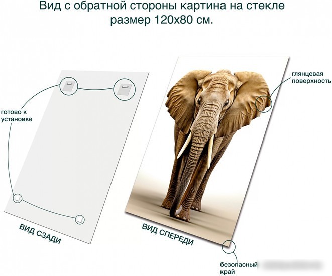 Картина Stamprint Песчаный слон AN017 (120x80)