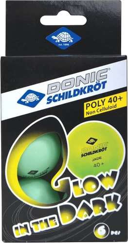 Мяч для настольного тенниса Donic Schildkrot Glow in the Dark (без звезд, 6 шт.)