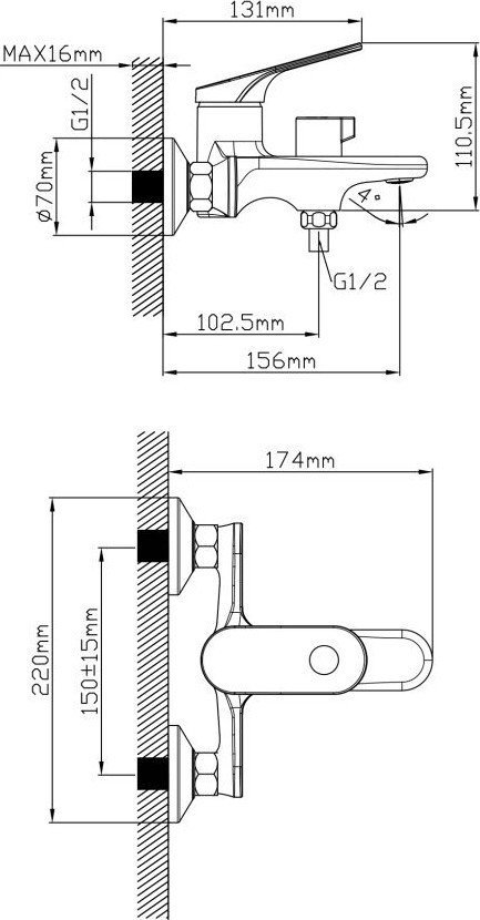Смеситель Econoce D35 710 EC0712BL (черный)