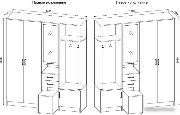 Стенка ДСВ Дуся 1.7 (дуб бунратти/цемент)