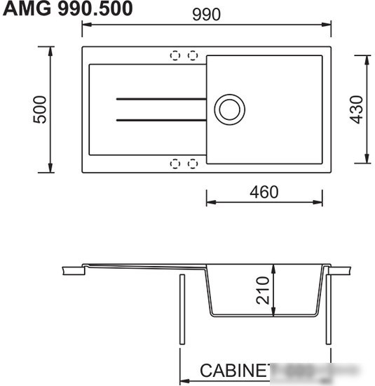 Кухонная мойка Longran Amanda AMG 990.500 (terra/38)