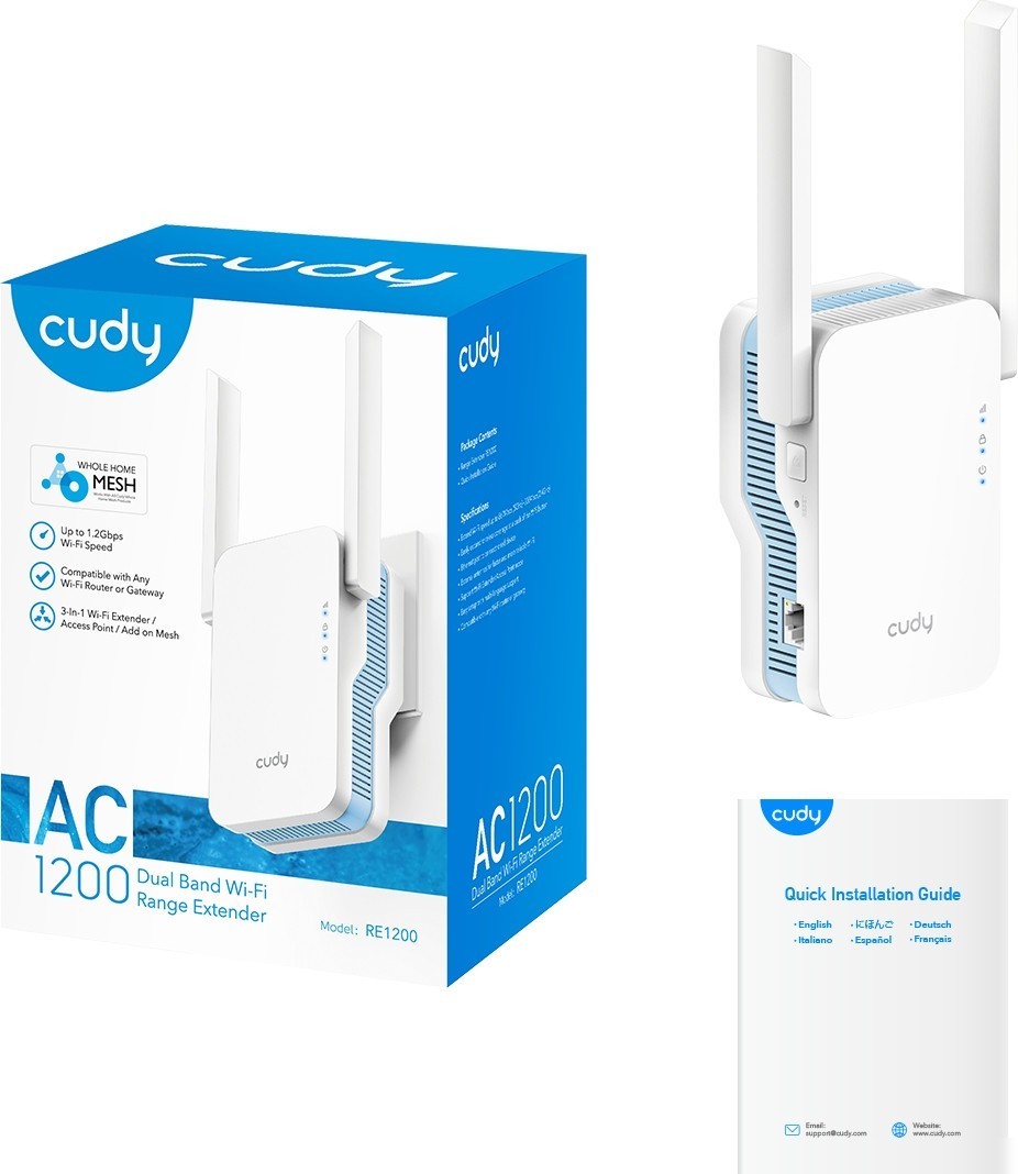 Усилитель Wi-Fi Cudy RE1200 1.0