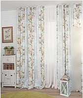 Комплект штор Delfa СШД-050 Flowers/20 (160x270, бежевые цветы)