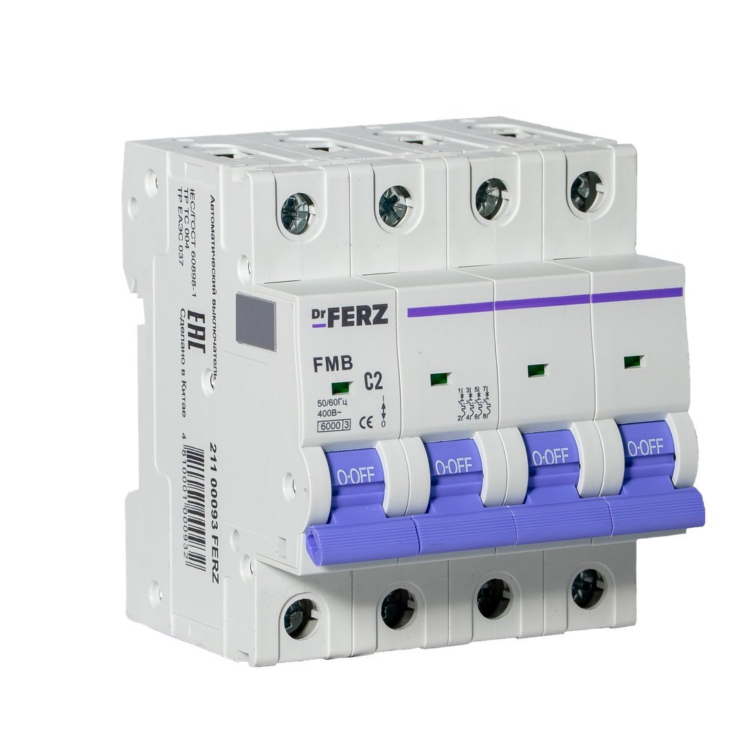 Выключатель автоматический Dr.Ferz FMB-C 6kA 4P 02 C 21100093FERZ