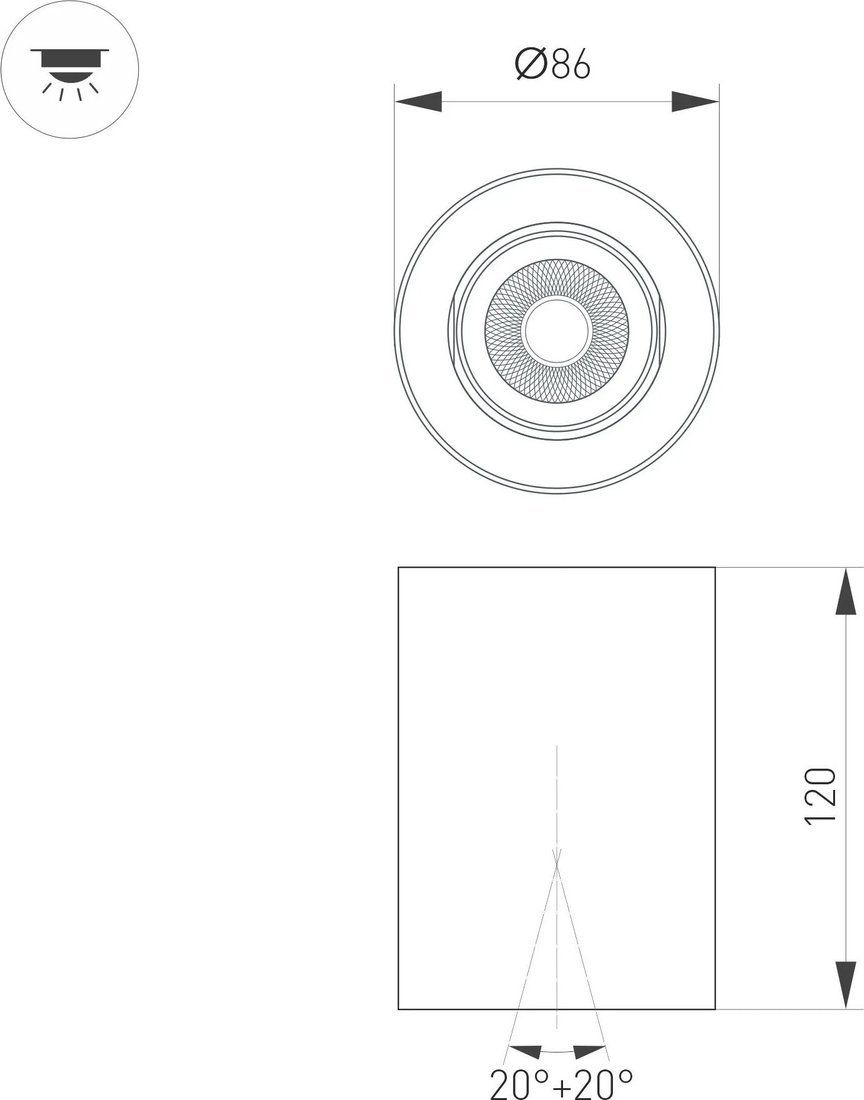 Точечный светильник Arlight SP-FOCUS-R86-10W Warm3000 BK 36deg 054861