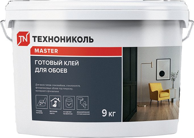 Кладочный состав универсальный ТехноНИКОЛЬ Master для стеклохолста и стеклообоев готовый (9 кг)