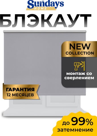 Рулонные шторы Sundays Home LM 168-07 150x170 (серый)