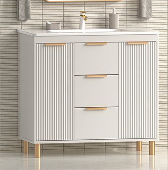 Brevita Тумба с умывальником Risacca Crema 90 RIS-06090-0342Я+B-OND090-01 (серый кашемир)