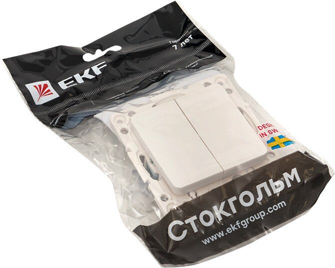 Выключатель EKF PROxima Стокгольм EYV10-123-10 (белый)