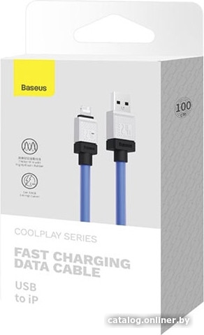Кабель Baseus CoolPlay Series Fast Charging Data Cable 2.4A USB Type-A - Lightning (1 м, синий)