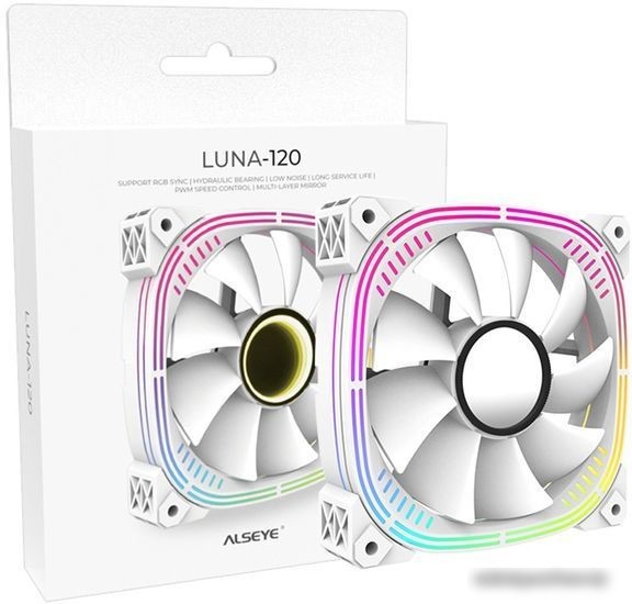 Вентилятор для корпуса ALSEYE Luna-120 (белый)