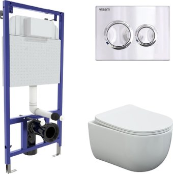 Унитаз подвесной Berges Wasserhaus Ventas Rimless + Visam Slim 525 EX-043241 (с сиденьем)