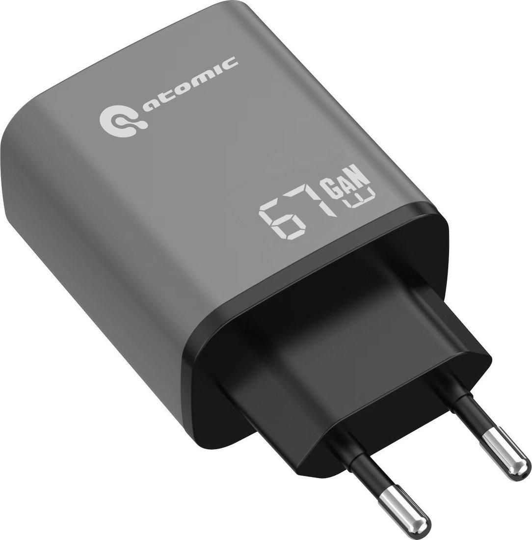 Сетевое зарядное Atomic Voyage G671 GAN 67W USB Type-C (темно-серый)