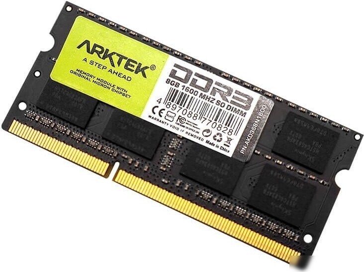 Оперативная память Arktek 8ГБ DDR3 SODIMM 1600 МГц AKD3S8N1600