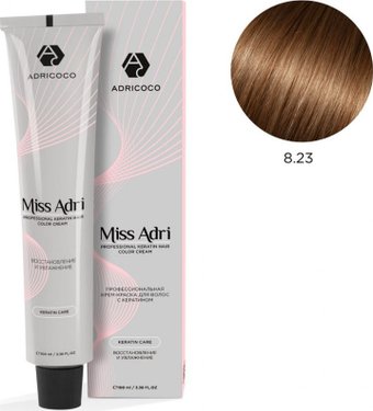 Крем-краска Adricoco Miss Adri 8.23 (100мл, светлый блонд перламутровый золотистый)