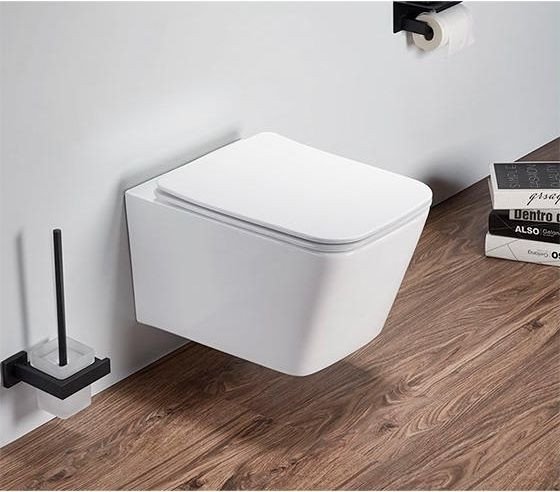 Унитаз подвесной Deante Bau VSS01102B с крышкой Slim Soft-Close (белый)