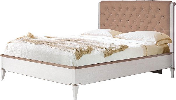 Кровать Гомельдрев Тельма ГМ 6581-13 180x200 Дуб (Helena-1/белый/натуральный дуб)