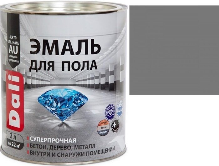 Эмаль Dali Для пола 2 л (серый, RAL 7040)