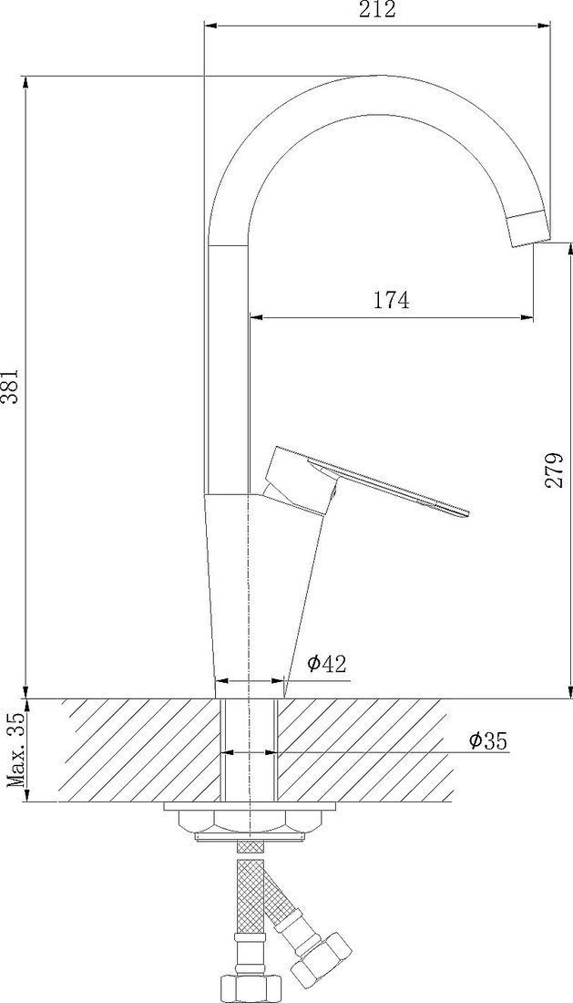 Смеситель Lauter Arc 21CK71691BS
