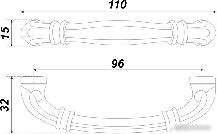 Ручка мебельная Boyard Rebeca RS439BAZ.4/96