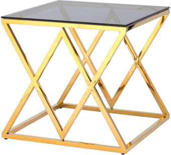 Журнальный столик Stool Group Инсигния 55x55 EET-026-TG-SK (стекло smoke/сталь золото)