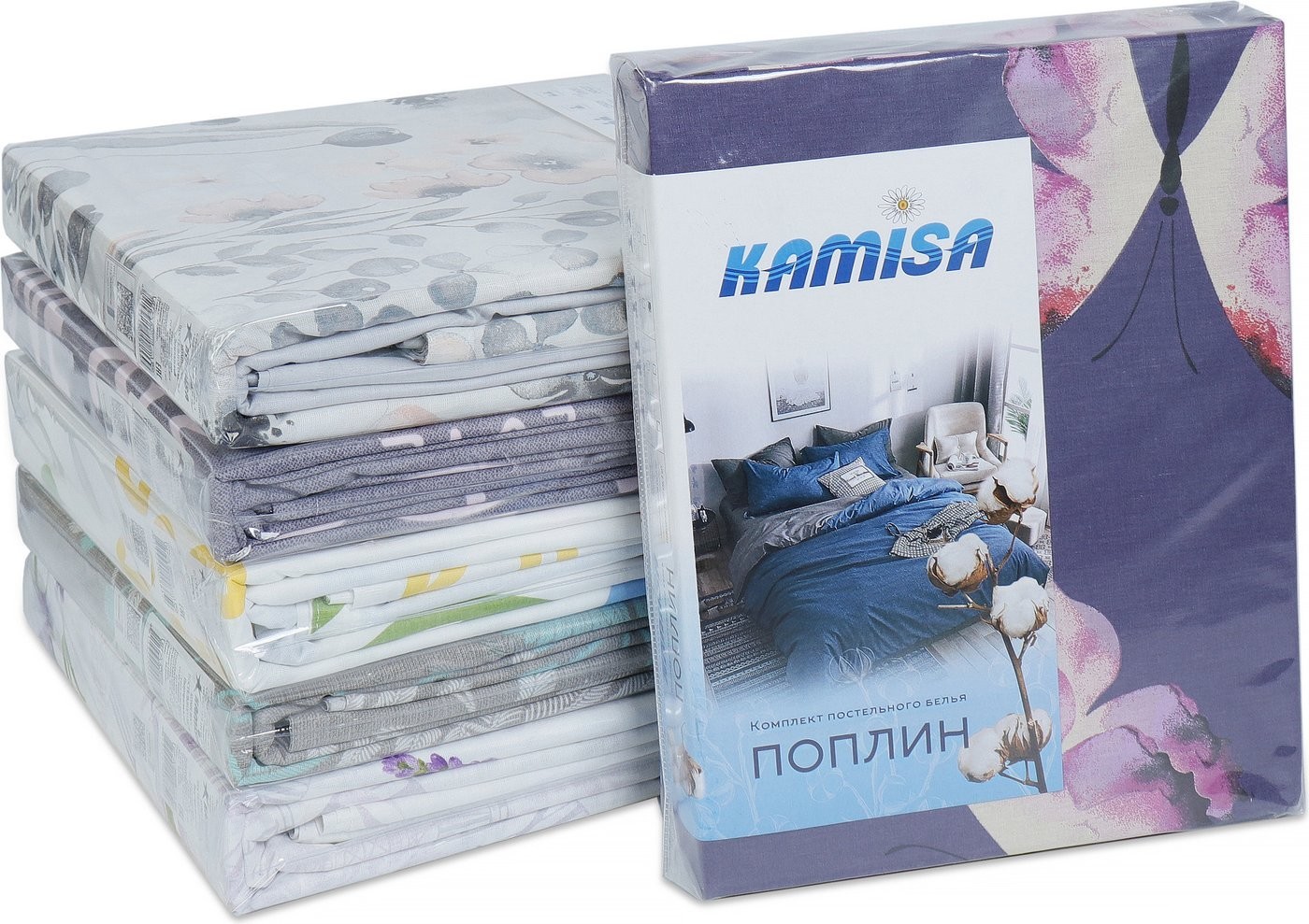 2-спальный комплект постельного белья Камиса 2сп 50х70 КПП-2/50 (поплин, зелень)